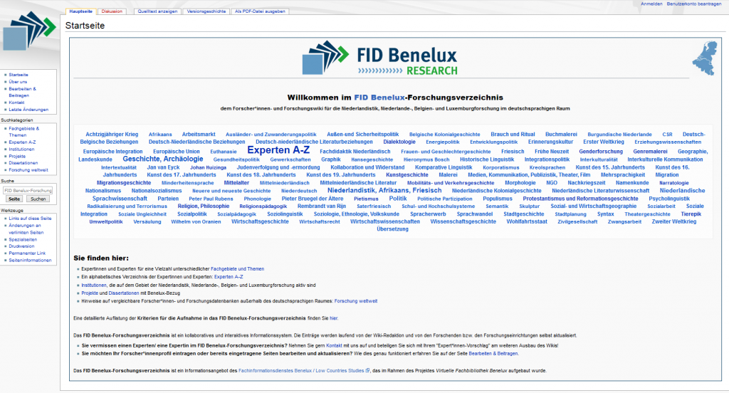 Startseite FID Benelux-Forschungsverzeichnis