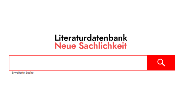 Screenshot Startseite Literaturdatenbank