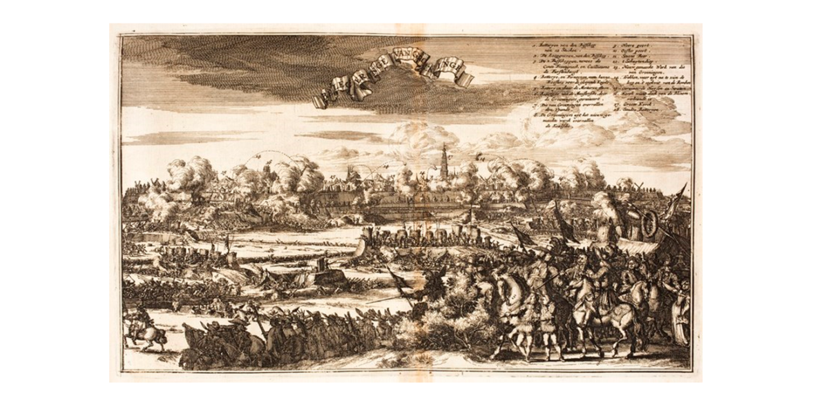 Lambert van den Bos: "Belagerung von Groningen 1672 durch Fürstbischof Christoph Bernhard von Galen", 1675.